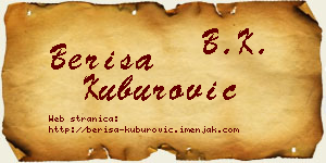 Beriša Kuburović vizit kartica
